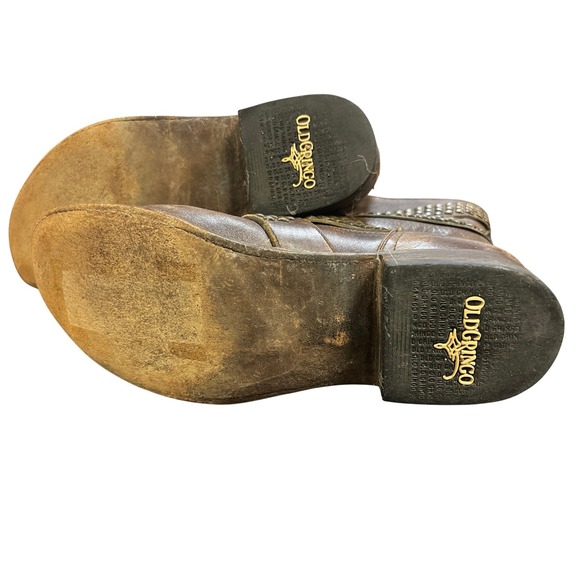 Old Gringo Studded Moto Boots 10 Brown Good Leather Straps Distressed L951-3 - Picture 7 of 10